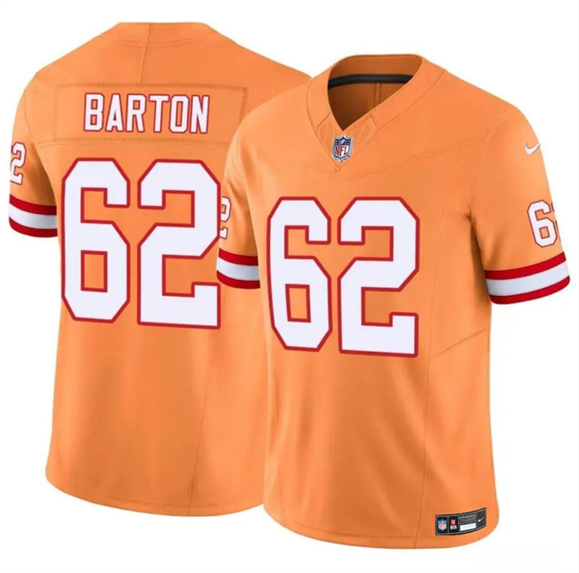 Men's Tampa Bay Buccaneers #62 Graham Barton Orange 2024 Draft F.U.S.E. Throwback Limited Football Stitched Jersey