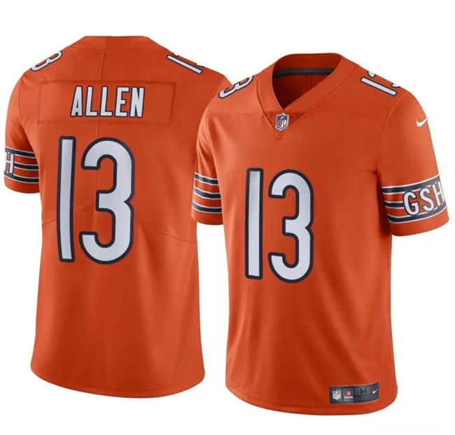 Men's Chicago Bears #13 Keenan Allen Orange Vapor Football Stitched Jersey