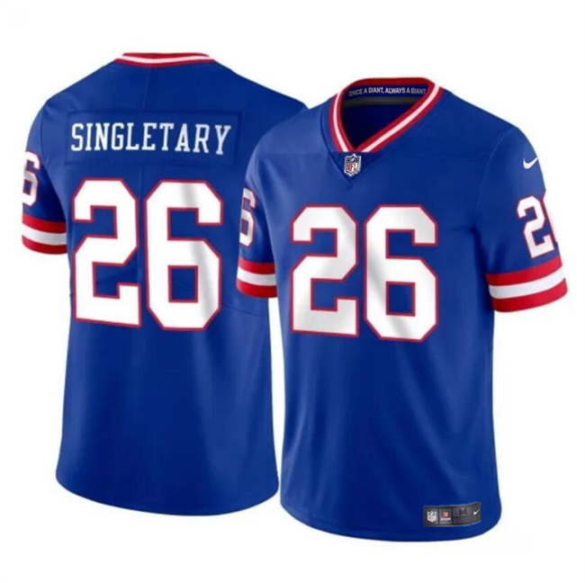 Men's New York Giants #26 Devin Singletary Royal Throwback Vapor Untouchable Limited Football Stitched Jersey