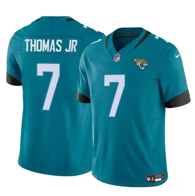 Men's Jacksonville Jaguars #7 Brian Thomas Jr Teal 2024 Draft F.U.S.E Vapor Untouchable Limited Football Stitched Jersey