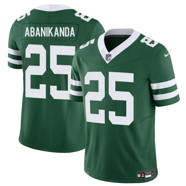 Men's New York Jets #25 Israel Abanikanda Green 2023 F.U.S.E Throwback Limited Football Stitched Jersey