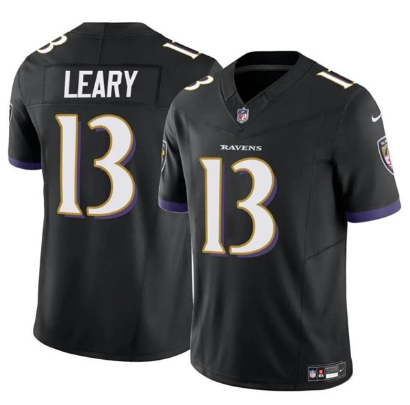 Men's Baltimore Ravens #13 Devin Leary Black 2023 F.U.S.E. Vapor Limited Football Jersey