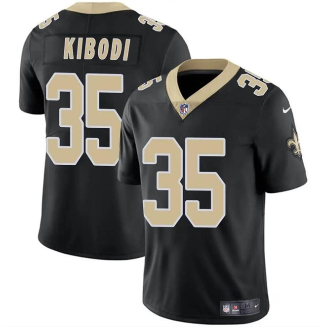 Men's New Orleans Saints #35 Jacob Kibodi Black Vapor Limited Stitched Football Jersey