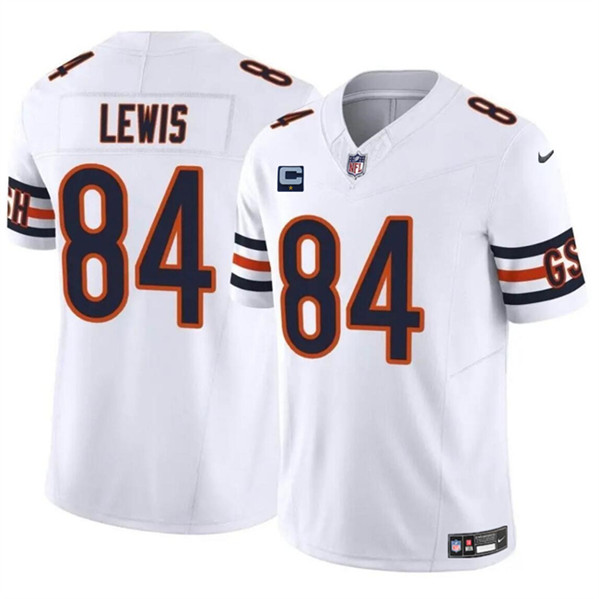 Men's Chicago Bears #84 Marcedes Lewis White 2024 F.U.S.E. With 1-star C Patch Vapor Untouchable Limited Football Stitched Jersey