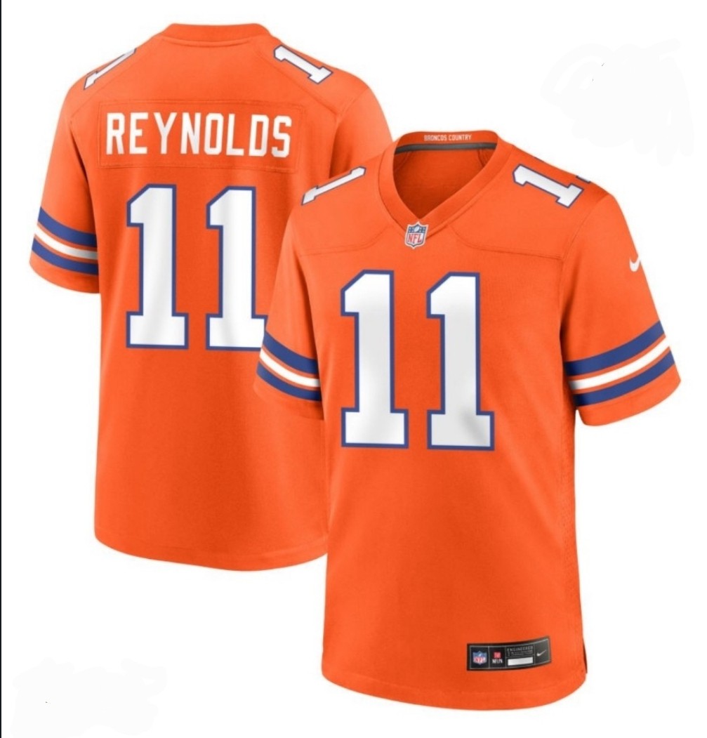 Men's Denver Broncos #11 Josh Reynolds Orange Mile High Collection F.U.S.E. 1977 Throwback Stitched Game Jersey