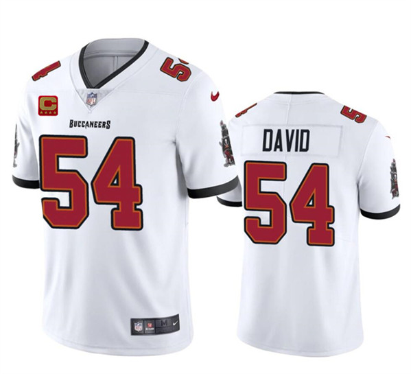 Men's Tampa Bay Buccaneers #54 Lavonte David White 2024 With 4-Star C Patch Vapor Limited Football Stitched Jersey