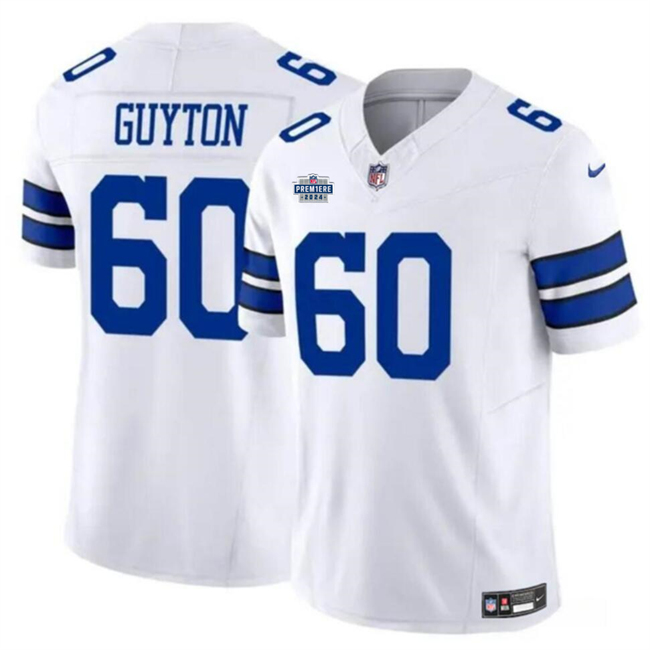 Men's Dallas Cowboys #60 Tyler Guyton White 2024 F.U.S.E With Dradt Patch Vapor Untouchable Limited Stitched Football Jersey