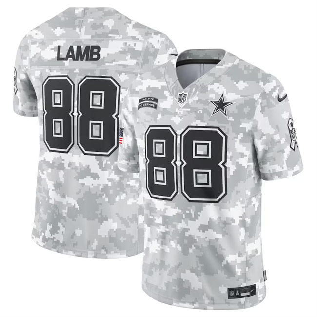 Men's Dallas Cowboys #88 CeeDee Lamb 2024 Arctic Camo Salute To Service Limited Stitched Football Jersey