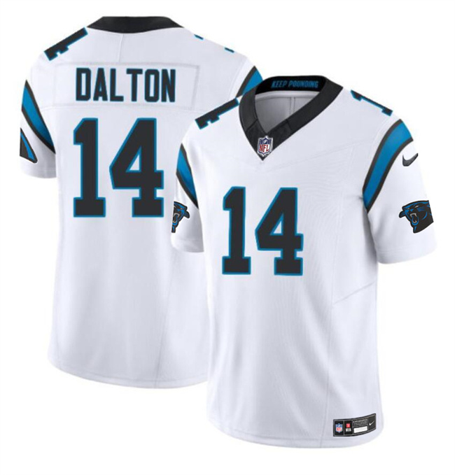 Men's Carolina Panthers #14 Andy Dalton White 2024 F.U.S.E. Vapor Limited Stitched Football Jersey