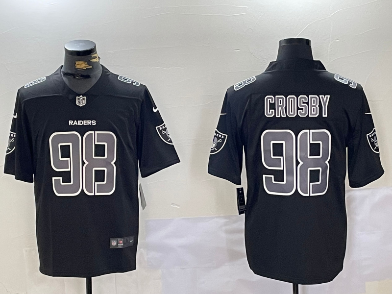 Men's Las Vegas Raiders #98 Maxx Crosby Black Limited Fashion Vapor Jersey