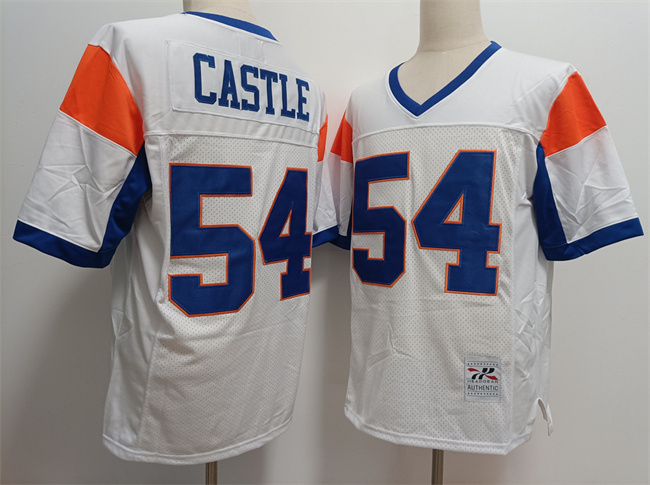 Blue Mountain State #54 Thad Castle White Stitched Football Jersey