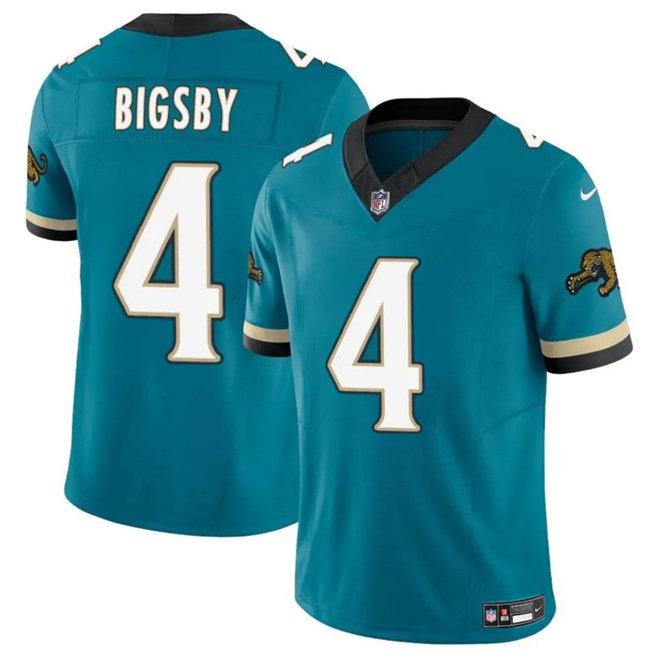 Men's Jacksonville Jaguars #4 Tank Bigsby Teal 2024 F.U.S.E. Prowler Throwback Vapor Limited Stitched Football Jersey