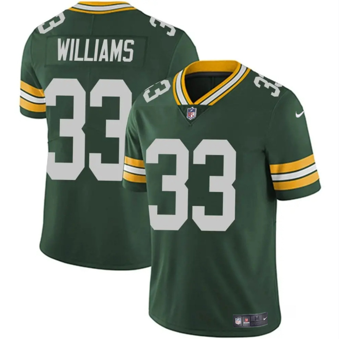 Men's Green Bay Packers #33 Evan Williams Green Vapor Untouchable Limited Football Stitched Jersey