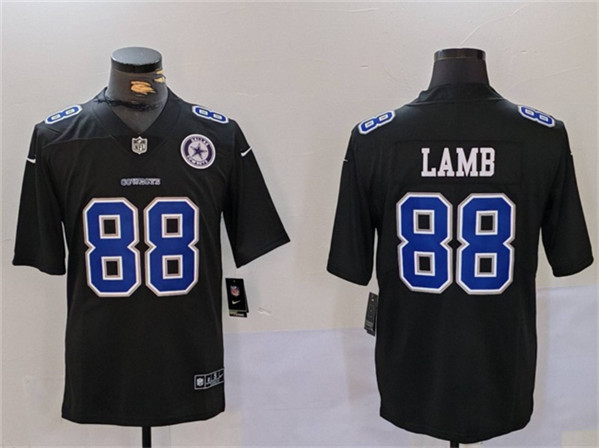 Men's Dallas Cowboys #88 CeeDee Lamb Black Throwback With Patch Vapor Untouchable Limited Football Stitched Jersey