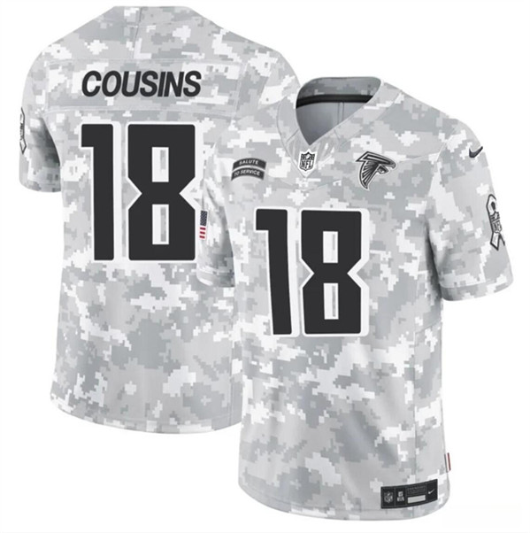 Men's Atlanta Falcons #18 Kirk Cousins 2024 F.U.S.E. Arctic Camo Salute to Service Limited Football Stitched Jersey