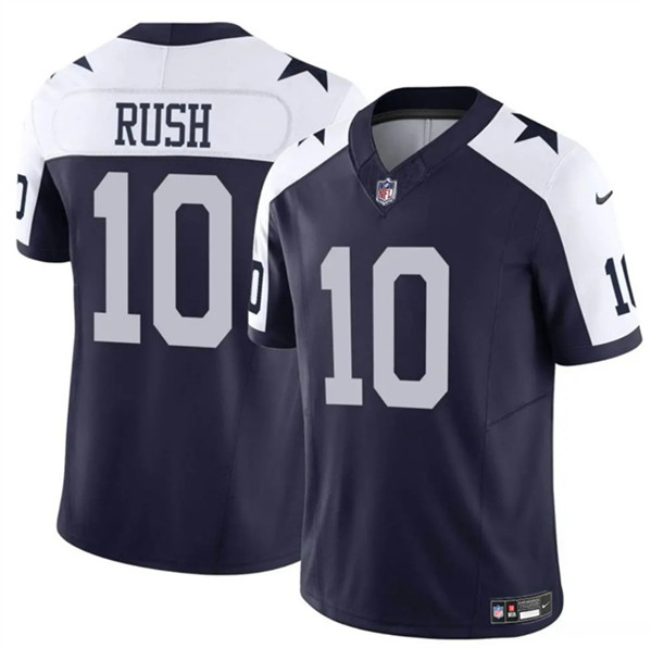 Men's Dallas Cowboys #10 Cooper Rush Navy White 2023 F.U.S.E. Thanksgiving Vapor Untouchable Limited Football Stitched Jersey