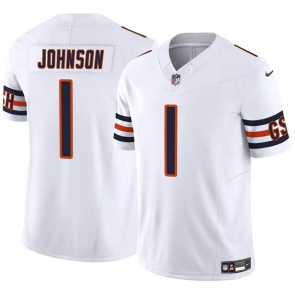 Men's Chicago Bears #1 Jaylon Johnson White 2024 F.U.S.E. Vapor Football Stitched Jersey