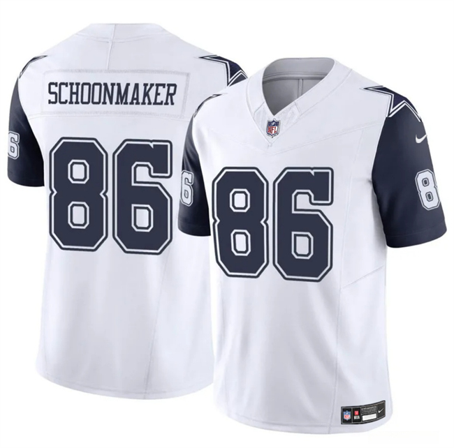 Men's Dallas Cowboys #86 Luke Schoonmaker White 2023 F.U.S.E Vapor Untouchable Limited Stitched Football Jersey