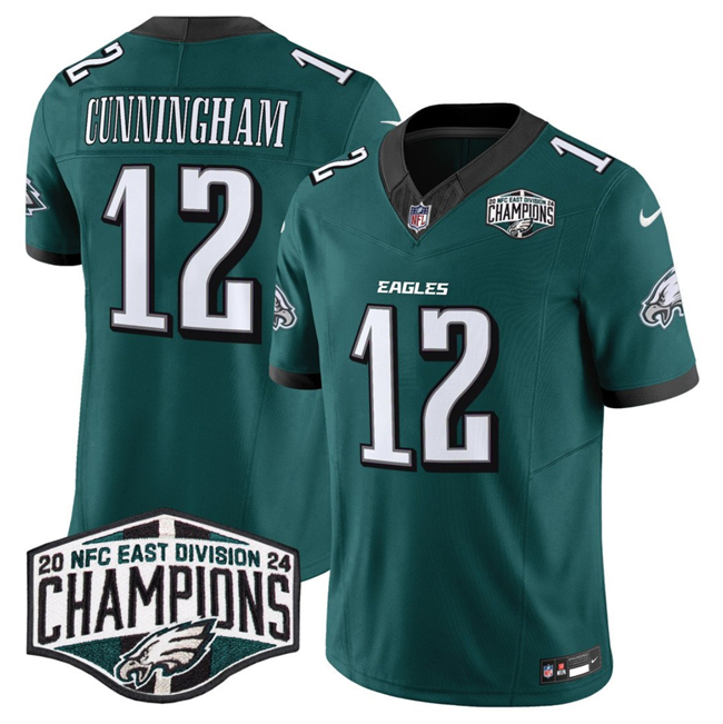 Men's Philadelphia Eagles #12 Randall Cunningham Green 2024 New NFC East Champions F.U.S.E. Vapor Untouchable Limited Stitched Football Jersey