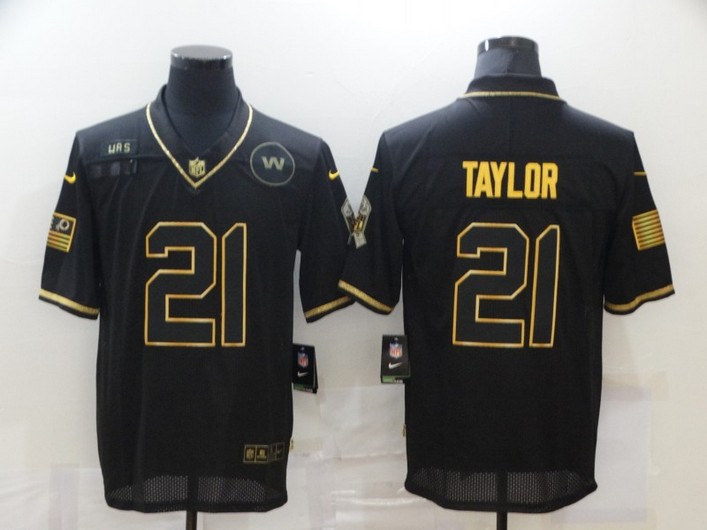 Men's Washington Redskins #21 Sean Taylor Black Gold 2020 Salute To Service Stitched NFL Nike Limited Jersey