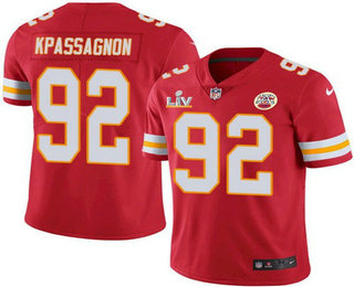 Men's Kansas City Chiefs #92 Tanoh Kpassagnon Red 2021 Super Bowl LV Limited Stitched NFL Jersey