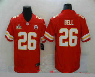 Men's Kansas City Chiefs #26 Le'Veon Bell Red 2021 Super Bowl LV Vapor Untouchable Stitched Nike Limited NFL Jersey