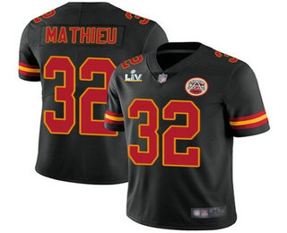 Men's Kansas City Chiefs #32 Tyrann Mathieu Black 2021 Super Bowl LV Vapor Untouchable Stitched Nike Limited NFL Jersey