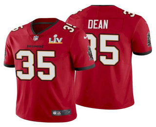 Men's Tampa Bay Buccaneers #35 Jamel Dean Red 2021 Super Bowl LV Limited Stitched NFL Jersey