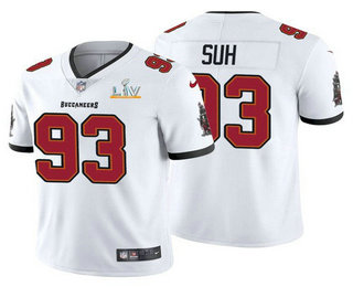 Men's Tampa Bay Buccaneers #93 Ndamukong Suh White 2021 Super Bowl LV Limited Stitched NFL Jersey