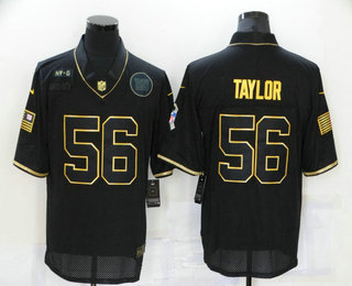 Men's New York Giants #56 Lawrence Taylor Black Gold 2020 Salute To Service Stitched NFL Nike Limited Jersey