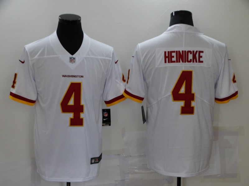 Men's Washington Redskins #4 Taylor Heinicke White NEW 2020 Vapor Untouchable Stitched NFL Nike Limited Jersey