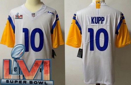 Men's Los Angeles Rams #10 Cooper Kupp Limited White Alternate 2022 Super Bowl LVI Bound Vapor Jersey