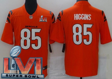 Men's Cincinnati Bengals #85 Tee Higgins Limited Orange 2022 Super Bowl LVI Bound Vapor Jersey