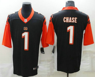 Men's Cincinnati Bengals #1 JaMarr Chase Black 2020 Vapor Untouchable Stitched NFL Nike Limited Jersey