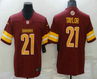 Men's Washington Commanders #21 Sean Taylor Red NEW 2022 Vapor Untouchable Stitched Nike Limited Jersey