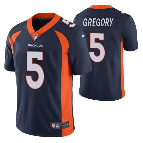 Men's Denver Broncos #5 Randy Gregory Navy Vapor Untouchable Limited Stitched Jersey