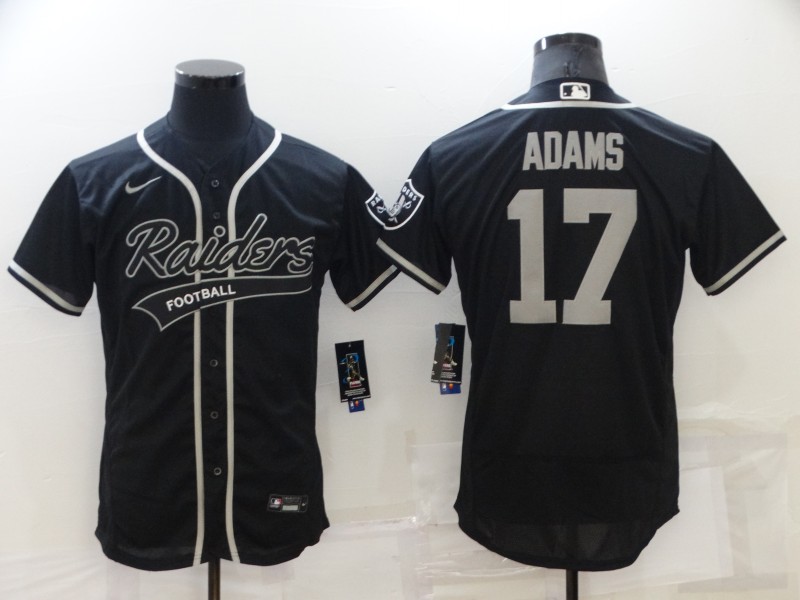 Men's Las Vegas Raiders #17 Davante Adams Black Stitched MLB Flex Base Nike Baseball Jersey