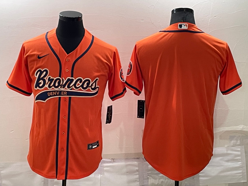 Men's Denver Broncos Blank Orange Stitched MLB Cool Base Nike Baseball Jersey