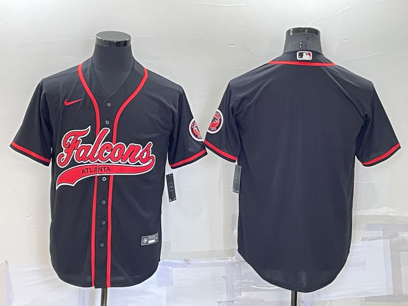 Men's Atlanta Falcons Blank Black Stitched MLB Cool Base Nike Baseball Jersey