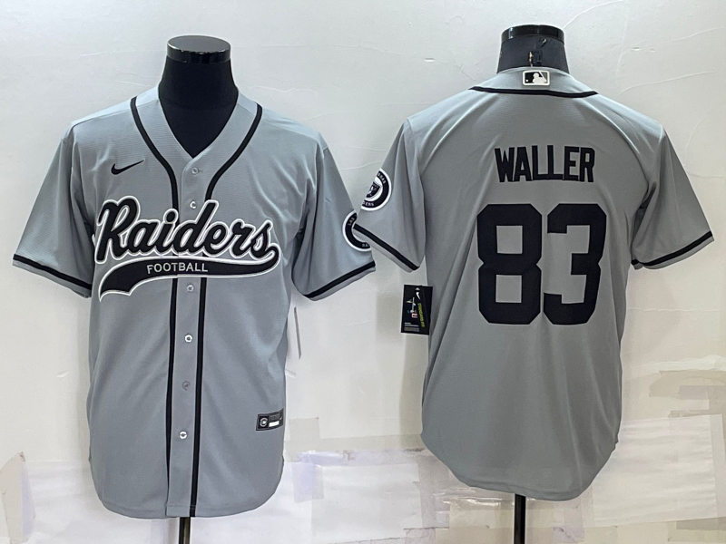 Men's Las Vegas Raiders #83 Darren Waller Grey Stitched MLB Cool Base Nike Baseball Jersey