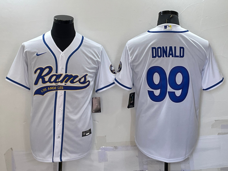 Men's Los Angeles Rams #99 Aaron Donald White Stitched Cool Base Nike Baseball Jersey