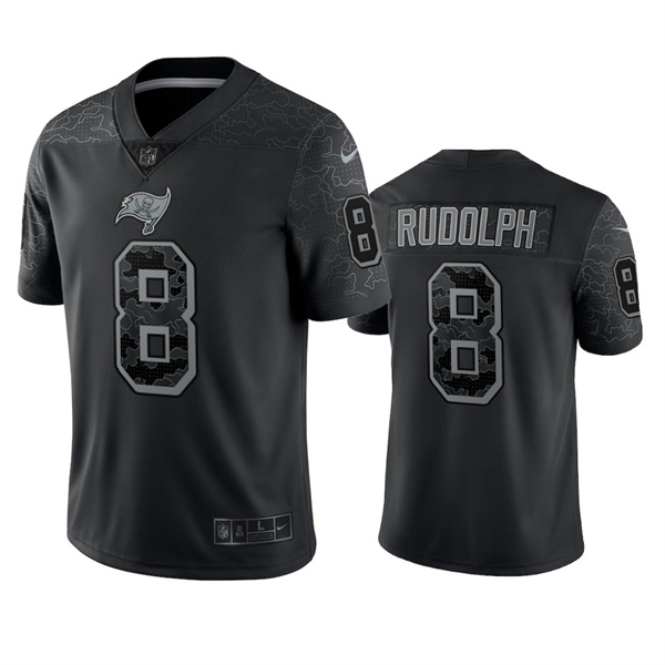 Men's Tampa Bay Buccaneers #8 Kyle Rudolph Black Reflective Limited Stitched Jersey