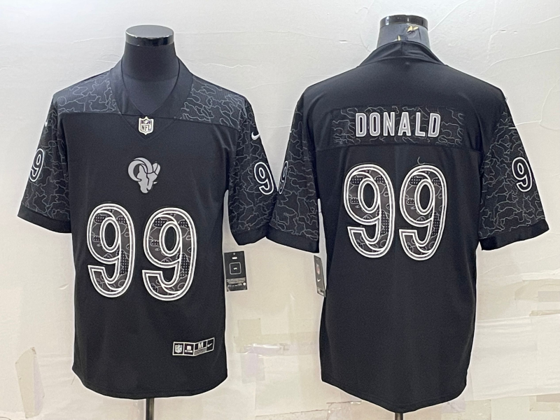 Men's Los Angeles Rams #99 Aaron Donald Black Reflective Limited Stitched Football Jersey