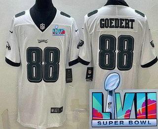 Men's Philadelphia Eagles #88 Dallas Goedert Limited White Super Bowl LVII Vapor Jersey