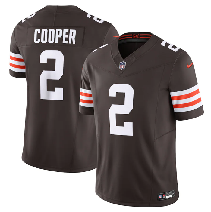 Men's Cleveland Browns #2 Amari Cooper Brown 2023 F.U.S.E. Vapor Untouchable Limited Stitched Jersey