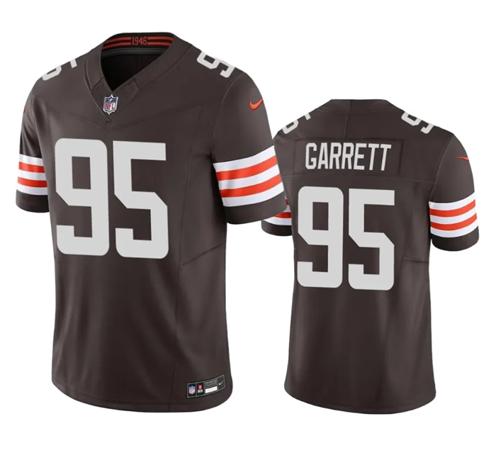 Men's Cleveland Browns #95 Myles Garrett Brown 2023 F.U.S.E. Vapor Untouchable Limited Stitched Jersey