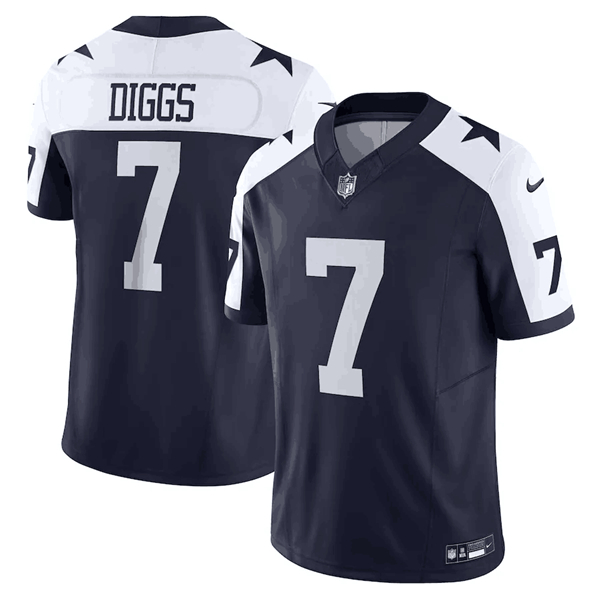 Men's Dallas Cowboys #7 Trevon Diggs Navy Thanksgiving 2023 F.U.S.E. Limited Stitched Football Jersey