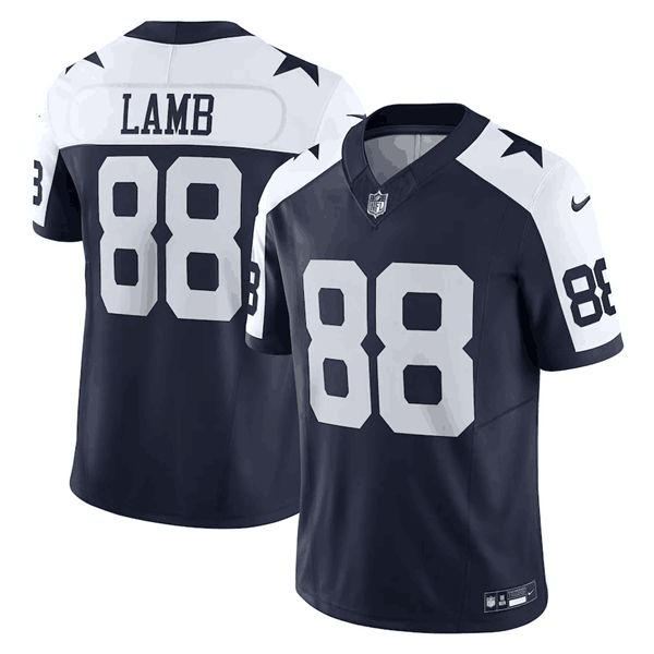 Men's Dallas Cowboys #88 CeeDee Lamb Navy Thanksgiving 2023 F.U.S.E. Limited Stitched Football Jersey