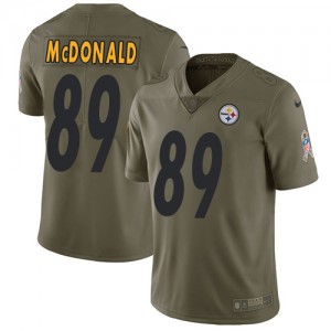 Men's Nike Pittsburgh Steelers #89 Vance McDonald Limited Olive 2017 Salute to Service NFL Jersey