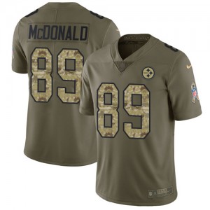 Men's Nike Pittsburgh Steelers #89 Vance McDonald Limited Olive Camo 2017 Salute to Service NFL Jersey